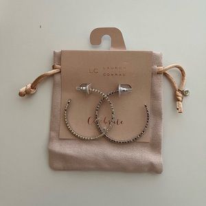LC Lauren Conrad Celebrate Silver Rhinestone Hoops